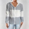 Contrast Plaid Long Sleeve Hoodie for Autumn Casual Wear