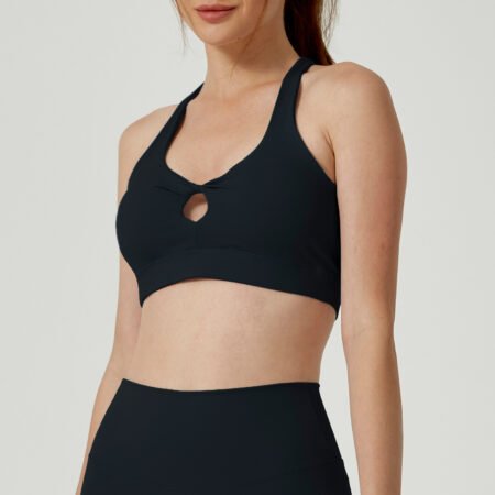 Shockproof Wide Strap Push-Up Sports Bra for Women