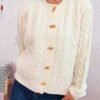 Retro Twist Knit Single-Breasted Cardigan Sweater Coat