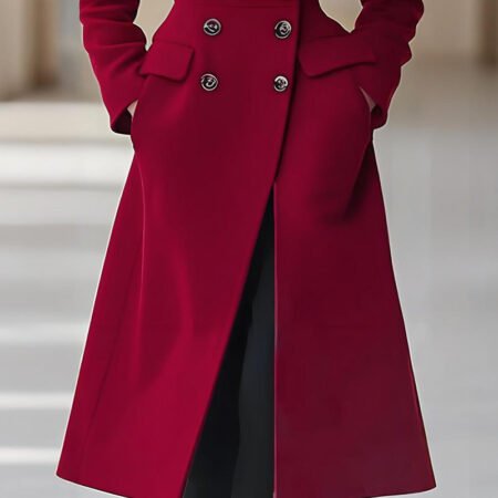 Women’s Reversible Double-Breasted Wool Coat – Elegant Winter Essential