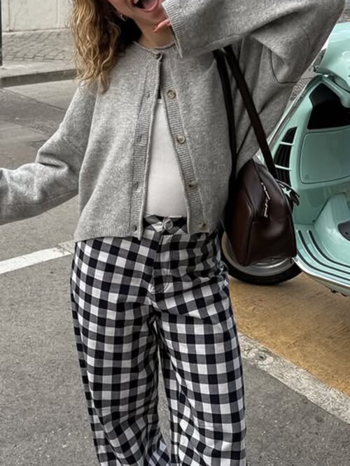 French Holiday Button Long Sleeve Sweater