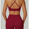 Nude-Feel Cross-Back Yoga Sports Bra for Women