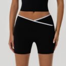 High Waist Contrast Color Body-Shaping Yoga Shorts for Women