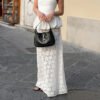 Elegant White Lace Fishtail Maxi Skirt for Beach & Autumn Styling
