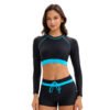 SunGuard Long‑Sleeve Color‑Block Sports Swim Set