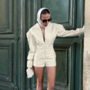 Elegant V-Neck Long Sleeve Waist-Shaping Top & Shorts Office Set