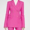 Square Buckle Slim Blazer and Flared Pants Two-Piece Suit