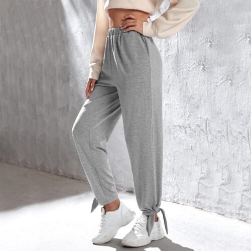 Loose Straight Gray Casual Sweatpants for Women – Spring Summer Trend