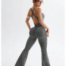 WildFlex Seamless Leopard Cross‑Back Yoga Jumpsuit