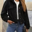 Women’s Plush Double-Breasted Cardigan Coat – Elegant Fall Winter Outerwear