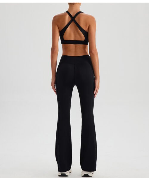 Deep V Nude-Feel Cross-Back Push-Up Sports Bra for Women