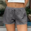 Casual Vacation Striped Drawstring Shorts Women