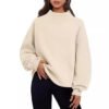 Loose Fit Solid Color Sports Pullover Sweatshirt for Women
