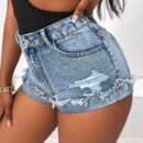 Slim Fit Sexy Denim Shorts for Women – Curve-Enhancing Style