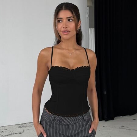 Slim Fit Off-Neck Spaghetti Strap Tube Top for Women