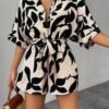 SatinFlow Printed Wide‑Leg Satin Jumpsuit