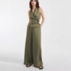 Sleeveless Vest & High Waist Wide-Leg Draggle Tail Trousers Set