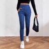 High Waist Fleece-Lined Slimming Denim-Look Pants for Winter Comfort
