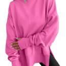 Solid Color Loose Sports Long Sleeve Pullover Sweatshirt