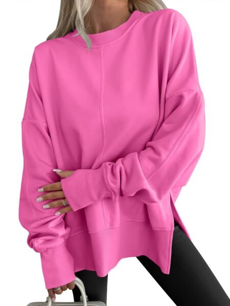 Solid Color Loose Sports Long Sleeve Pullover Sweatshirt