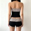 Sexy Leopard Print Tube Top & Slim Boxer Shorts Two-Piece Set