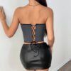 Lace-Up Steel Boning 3D Bust Corset Tube Top