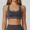 CONTRAST COLOR BRUSHED H-BACK YOGA BRA