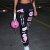 Women Printed Fashionable Elastic Waist Sports Casual Harem Pants