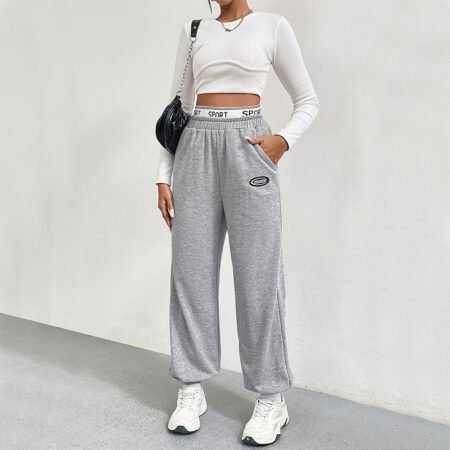 Women’s Gray Wide Leg Slim Fit Dance & Practice Pants