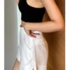 Elegant Tencel Linen High-Waist A-Line Shorts for Women