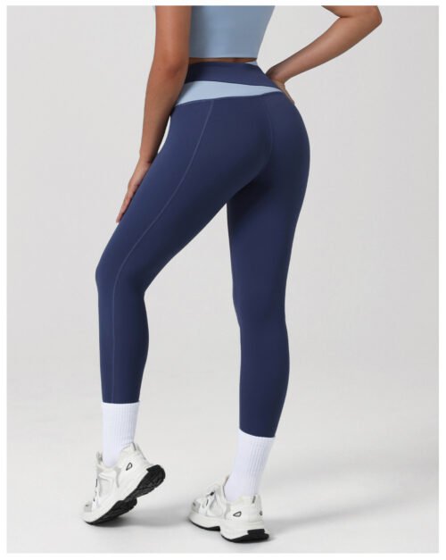 High Waist Contrast Color Yoga Ninth Pants for Women – Hip Lift Design