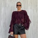 Light Luxury French Ruffled Chiffon Blouse for Women