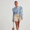 Spring Casual Floral Lace Detail Denim Jacket for Women