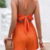 BacklessCurve Fitted Waist Sleeveless Summer Romper