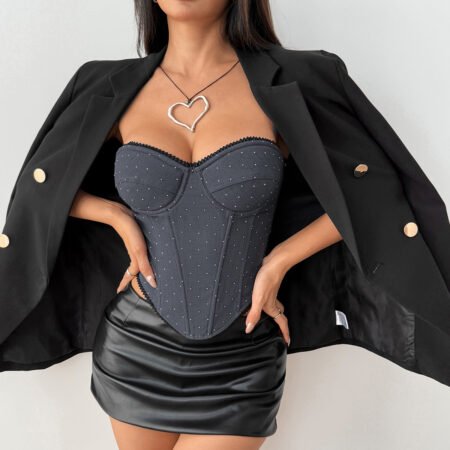 Lace-Up Steel Boning 3D Bust Corset Tube Top