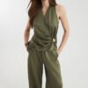 Sleeveless Vest & High-Waist Wide-Leg Summer Trousers Set