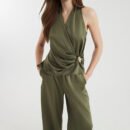 Sleeveless Vest & High-Waist Wide-Leg Summer Trousers Set