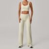 Double Shoulder Strap Bra & Straight-Leg Trousers Sports Set for Women