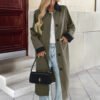 Color-Matching Single Breasted Trench Coat