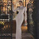 Elegant High Collar Pleated Slim Fit Long Sleeve Dress for Fall