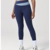 AUTUMN WINTER CONTRAST COLOR HIGH-WAIST YOGA NINTH PANTS