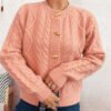 Retro Twist Knit Single-Breasted Cardigan Sweater Coat