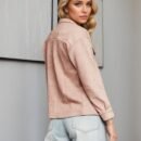 Brushed Suede Collared Shirt Jacket for Women