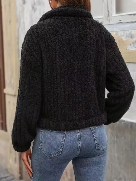 Women’s Plush Double-Breasted Cardigan Coat – Elegant Fall Winter Outerwear