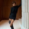 Slim Fit Long Sleeve Turtleneck Fall Mini Dress