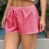 Casual Vacation Striped Drawstring Shorts Women
