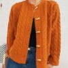 Retro Twist Knit Single-Breasted Cardigan Sweater Coat