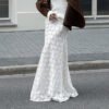 Elegant White Lace Fishtail Maxi Skirt for Beach & Autumn Styling