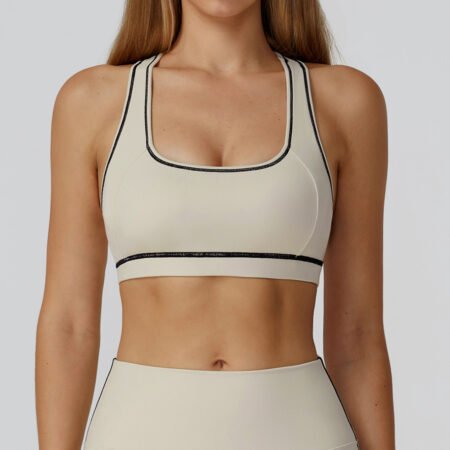 CONTRAST COLOR BRUSHED H-BACK YOGA BRA