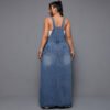 Plus Size Cool Suspender Denim Mini Skirt for Women